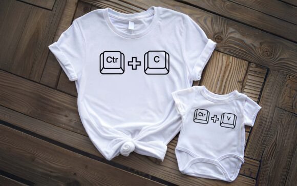 Copy Paste Matching Shirt Set SVG PNG: Design Assets for Creators