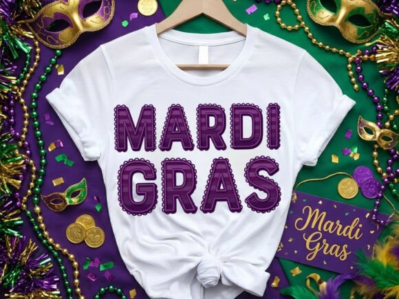Girly Lacey Ruffle Mardi Gras Tshirt Design