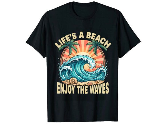 Life's a Beach Summer T-Shirt Design: A Coastal Vibe for Your Creative Projects