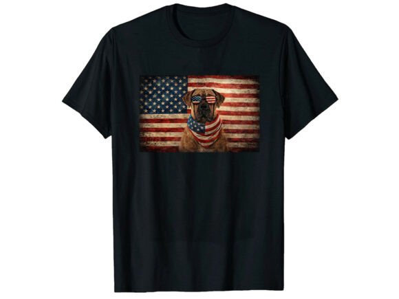 Patriotic Boerboel 4th of July T-Shirt: A Bold Design Asset