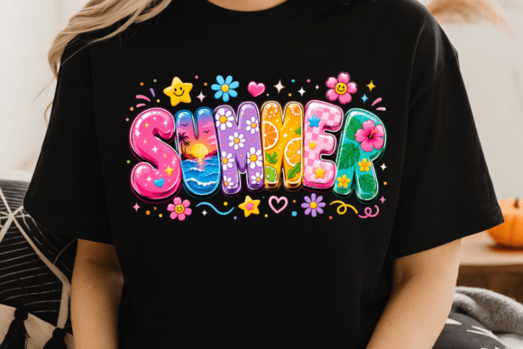 Summer Retro Bubble Letters PNG: Your Ticket to Sunny Designs