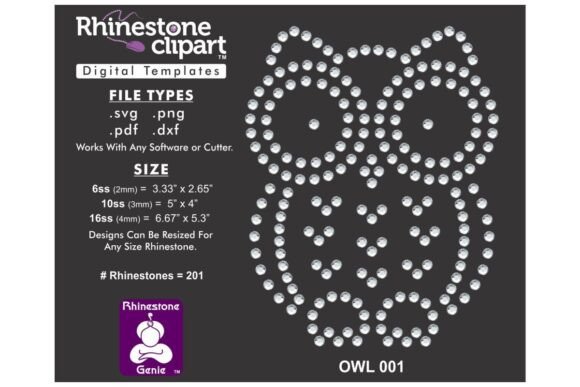 Unleash Your Creative Spark with Rhinestone Template Design OWL 001